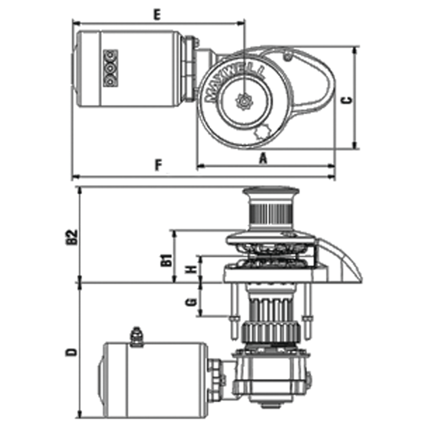 Maxwell RC8-8 Rope & Chain Vertical Windlass