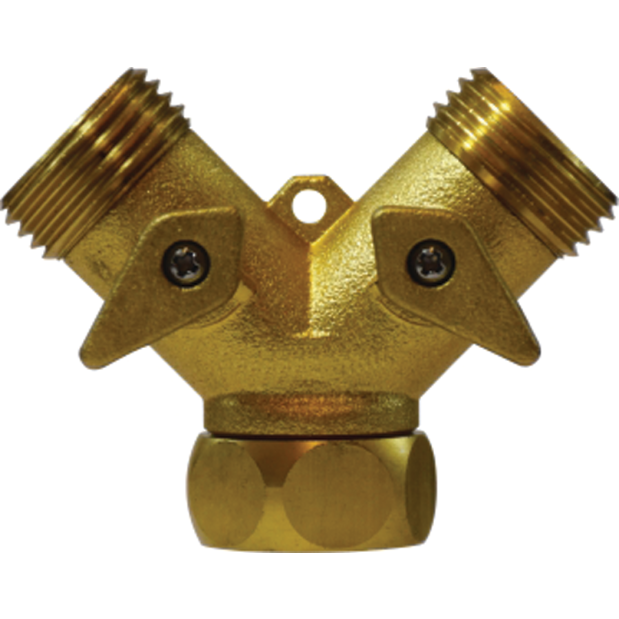 Garden Hose Swivel "Y" Connector with Two Levers