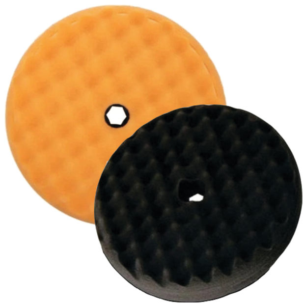 8" Foam Double Sided Cutting Waffle Buff Pad