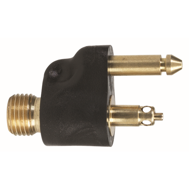 Moeller 1/4" NPT Male 2 Prong Brass Johnson / Evinrude Tank Connector