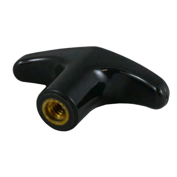 bottom view of Morse Controls Utility Cable Replacement T Handle - 1/4" Threads