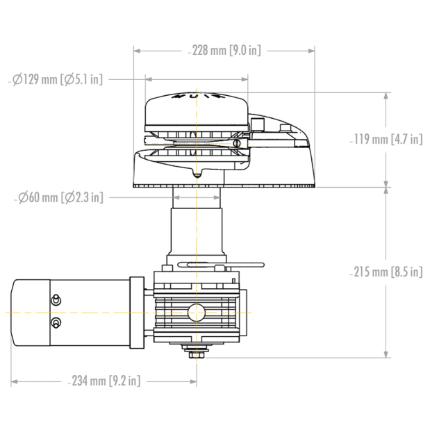 Storm 1250 SS Low Profile Rope Chain Windlass with Capstan
