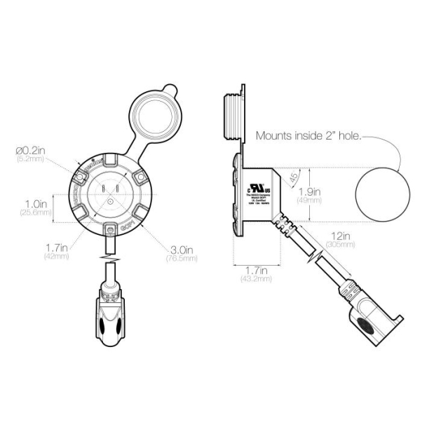 Measurements of NOCO AC Port Plug With Extension Cord