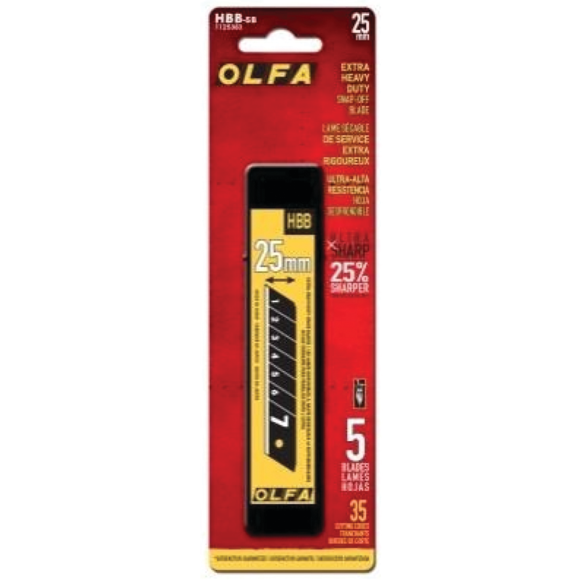25mm XHD Ultra-Sharp Black Snap-Blade - HBB-5B