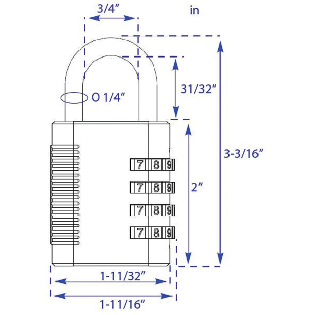 SX-575 Combination Locker Lock with Key Override