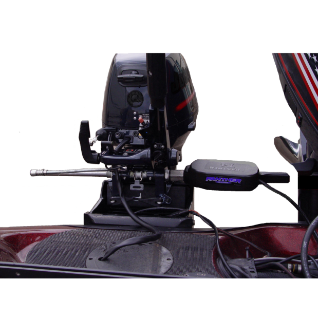 T4 Electro Steer Installed of Panther Marine Panther T4 - Through Tilt Tube Electro Steer - Saltwater Model