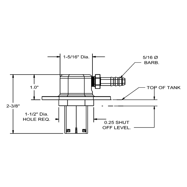 Perko Flanged Fuel Tank Vent Valve - 90 Degree Port Angle EPA Compliant