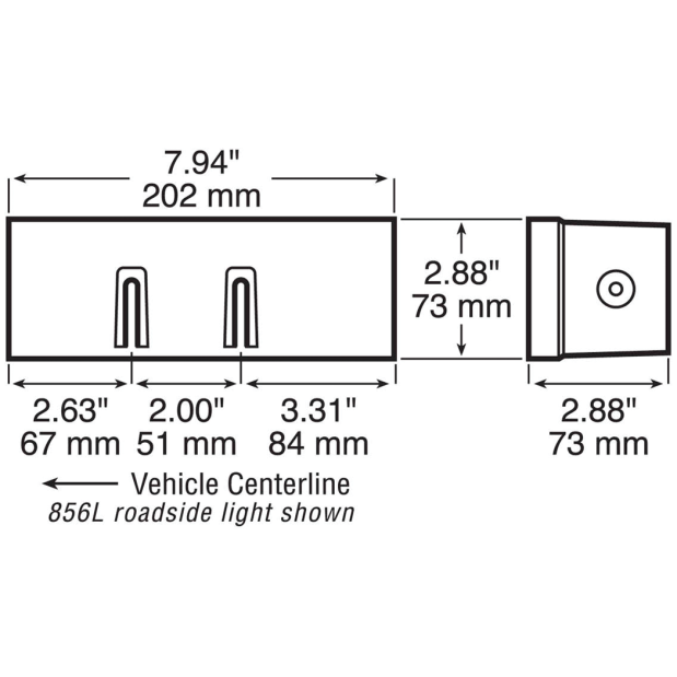 LED Stop/Turn/Tail & Side Marker Rear Rectangular Light, Submersible