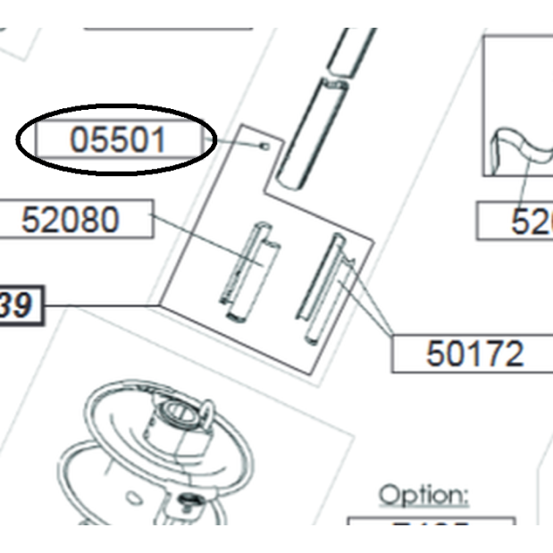 Set Scrw for Lower Bearing Holder - Location-Diagram of Profurl Furlers Socket Set Screw w/ Dog Point for Furler Lower Bearing - M6 x 8mm