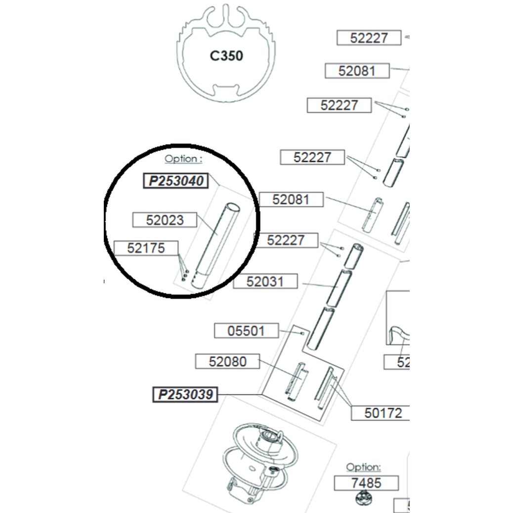 Turnbuckle Cylinder - Sample Diagram of Profurl Furlers Turnbuckle Cylinder - Cruising Furlers