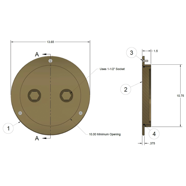Watertight Bronze Deck Plates