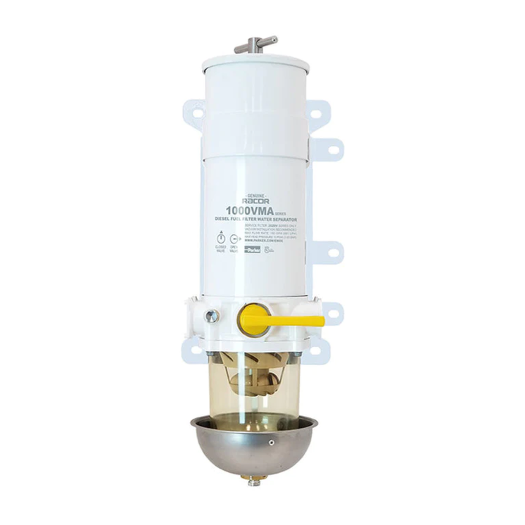 Racor 1000VMA Marine Turbine Diesel Fuel Filter - Clear Bowl w/ Heat Shield