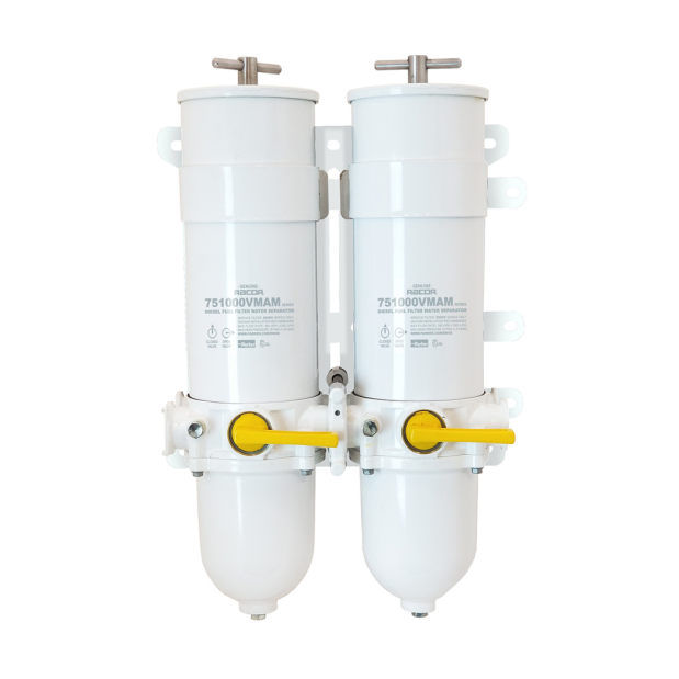 Racor 1000VMAM Double Marine Turbine Diesel Fuel Filter - w/ Metal Bowls