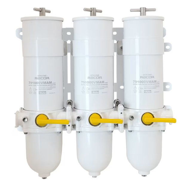 Racor 1000VMAM Triple Marine Turbine Diesel Fuel Filter - w/ Metal Bowls