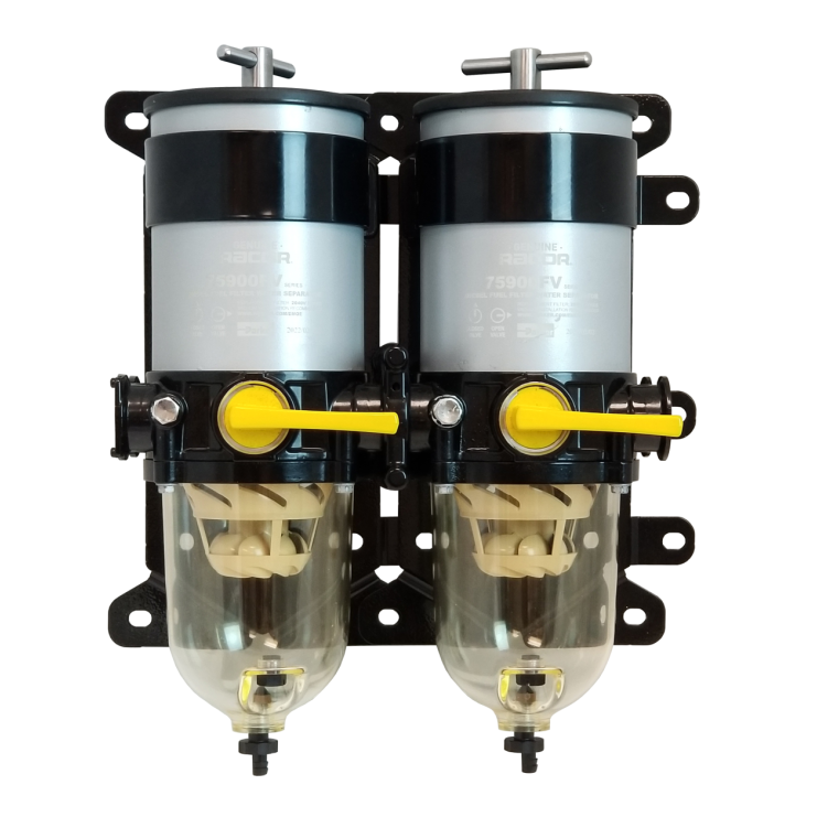 Racor 900FV Double Turbine Diesel Fuel Filter - w/ Heaters, Clear Bowl