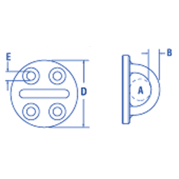 Heavy Duty Pad Eye - Round Base