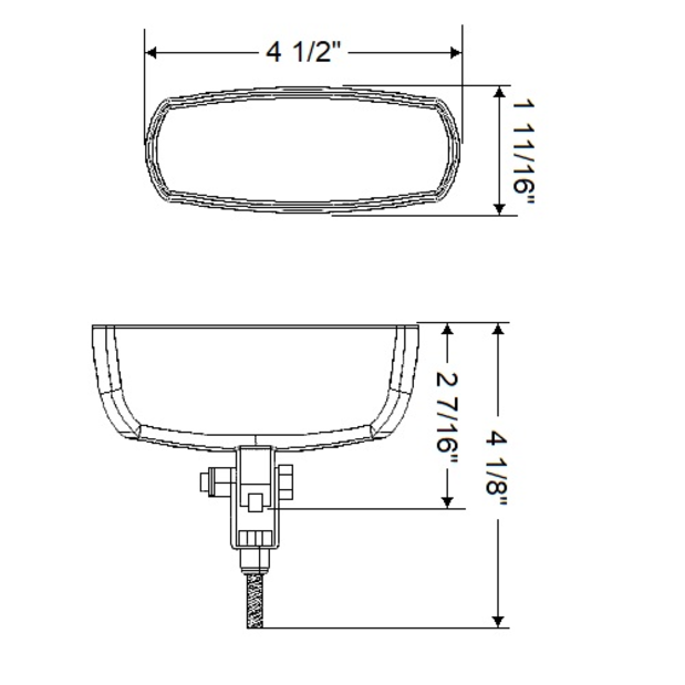dia of Scandvik Bracket Mount Spreader Light