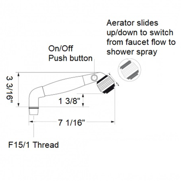 dia of Scandvik Elbow Combo Spray Handle