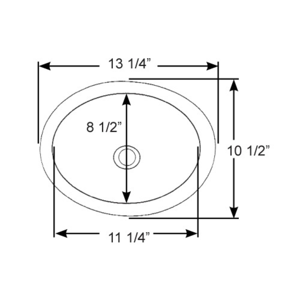 Oval Basin with Mirror Finish - 13-1/4" x 10-1/2"