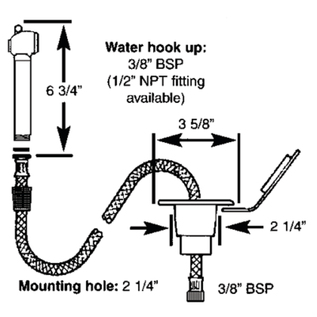 Recessed Shower with On&frasl;Off - Horizontal  Mount