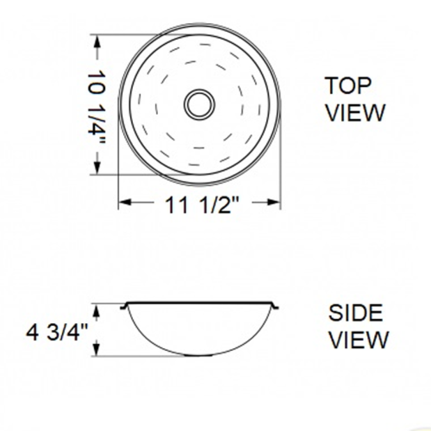 dia of Scandvik Round Sink - Mirror Finish 18/10 Stainless Steel