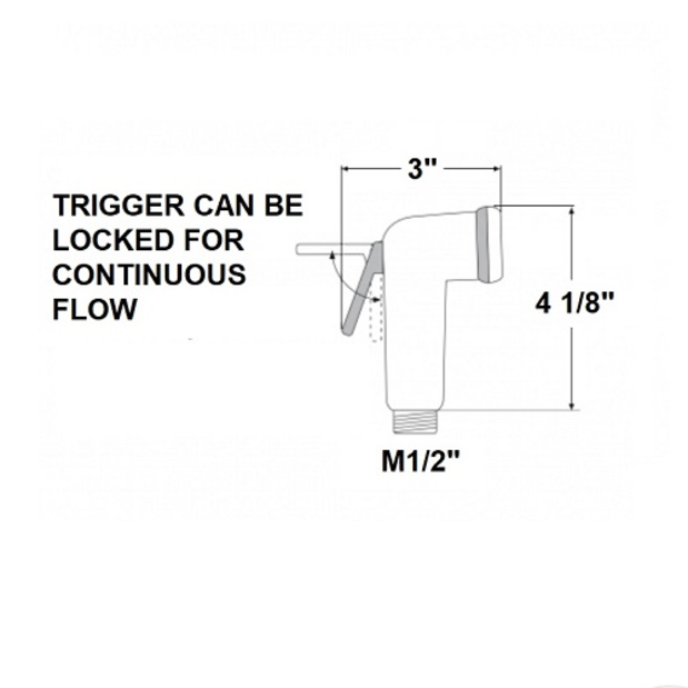 dia of Scandvik Shower Kit: Mixer, Handle with On/Off Trigger, Hose