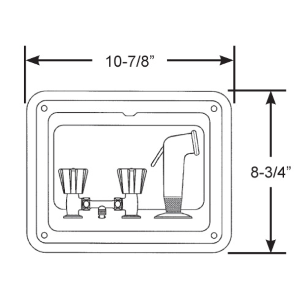 dia of Scandvik ABS Shower Box with Hot and Cold Controls