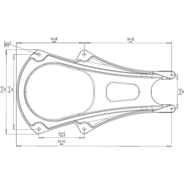 Mast Mount for 18" & 24" Raymarine, Garmin and HALO24