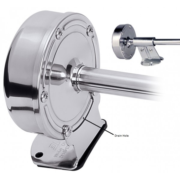 close up of Schmitt Steering Wheels Deluxe All Stainless Steel Single Trumpet