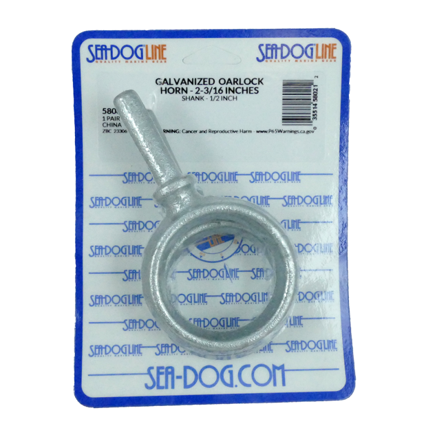 580871 of Sea-Dog Line 2-1/4" Round Horn Oarlocks - Galvanized Iron, 1/2" Shank
