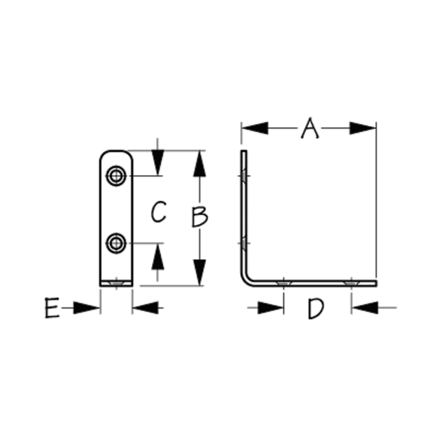 diagram of Sea-Dog Line 90 Degree Angle Bracket