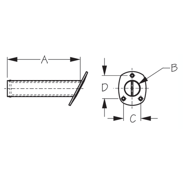 Angled Economy Rod Holder w/Cap