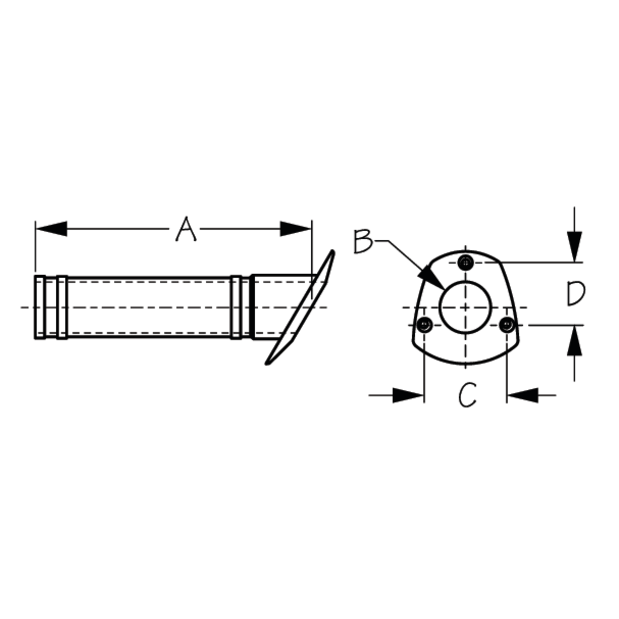 Angled Flush Mount Rod Holder - All Plastic