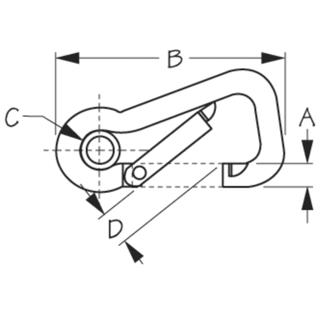 Asymmetric Snap Hook with Eye Insert
