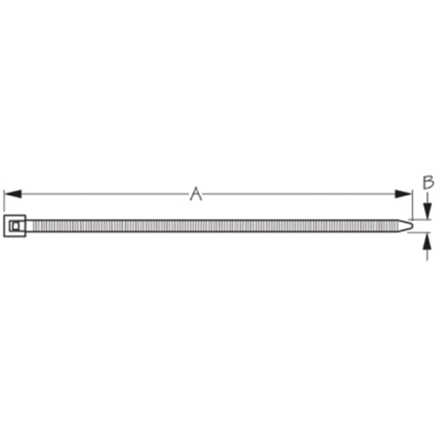 Dimensions of Sea-Dog Line Black UL Cable Tie - Mixed Kit