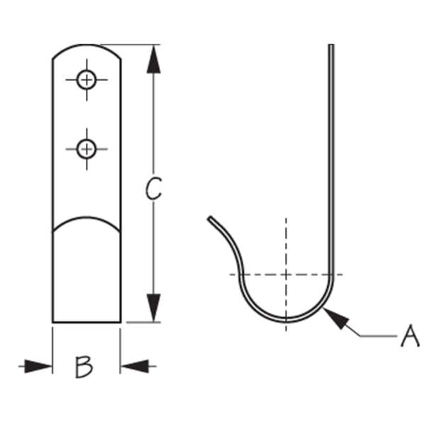 dia of Sea-Dog Line Boat Hook Bracket