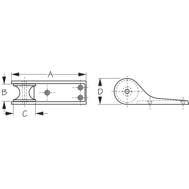 Bow Roller with Stainless Steel Wheel