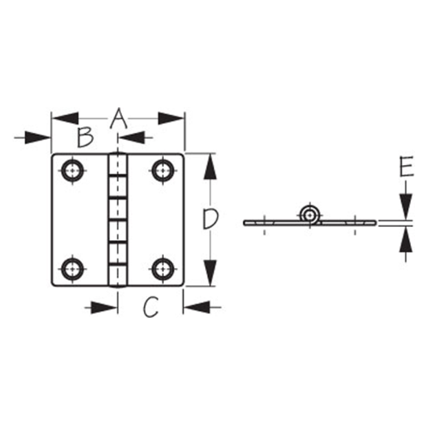 dia of Sea-Dog Line Butt Hinge