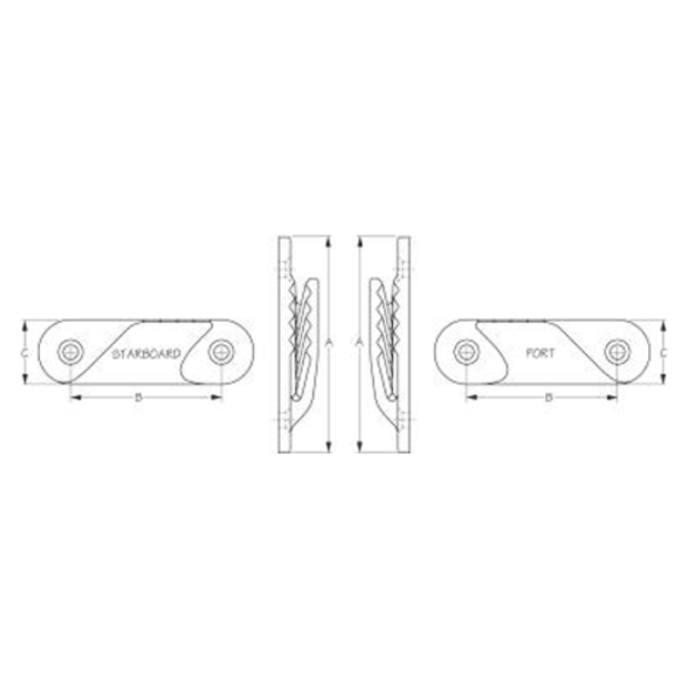 diagram of Sea-Dog Line Fine Line Clamcleats