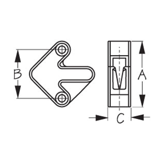 dia of Sea-Dog Line CL232 Cub Clamcleats