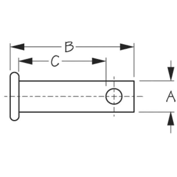 Dimensions of Sea-Dog Line Clevis Pins