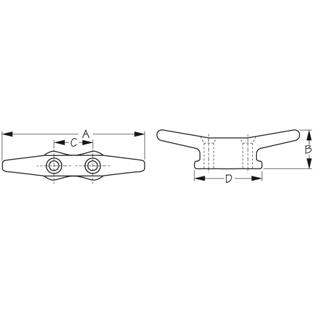 Closed Base Cleat - Flat Head