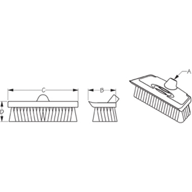 Dimensions of Sea-Dog Line Combination Soft Bristle Brush & Squeegee