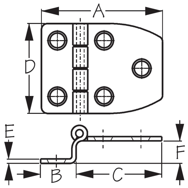 Dampening Offset Short Side Door Hinge