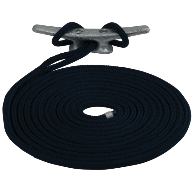 braided black of Sea-Dog Line Premium Dock Line - Double Braided Nylon