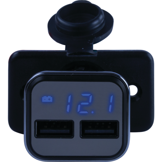 Dual USB Power Plug with Voltage/Amp Meter