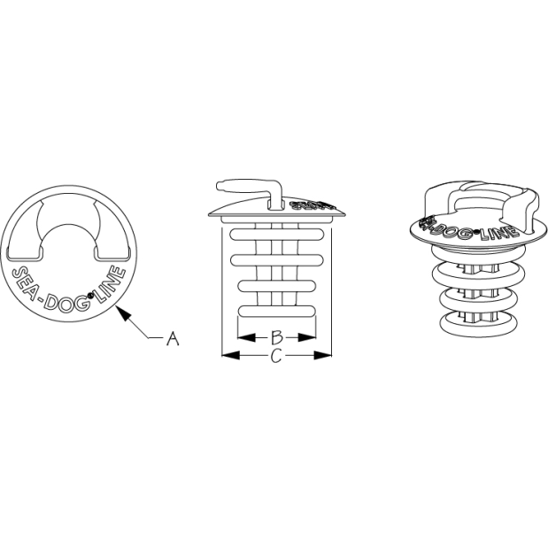 diagram of Sea-Dog Line Emergency Deck Fill Plugs