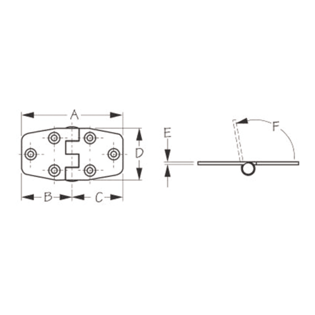 dia of Sea-Dog Line Flush Door Hinge