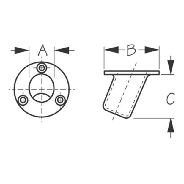 diagram of Sea-Dog Line Flush Mount Flagpole Socket