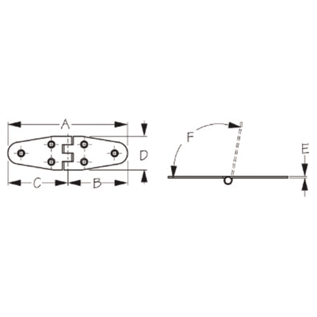 dia of Sea-Dog Line Flush Mount Round Side Hinge